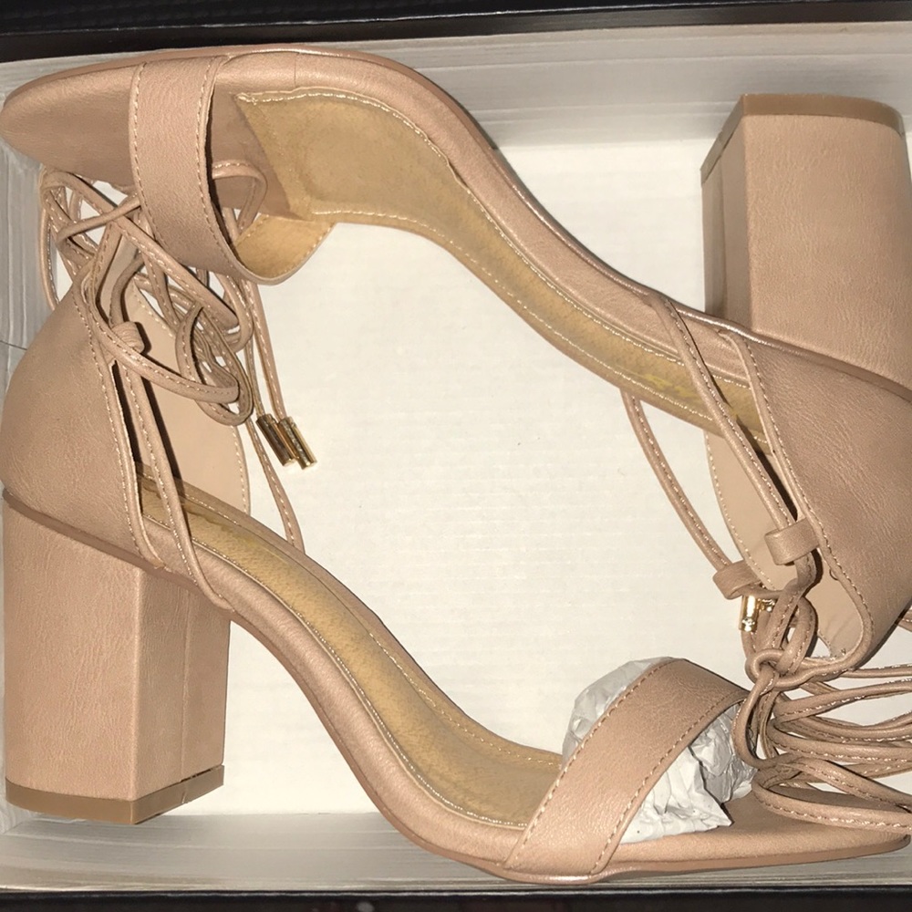 nude strappy heels